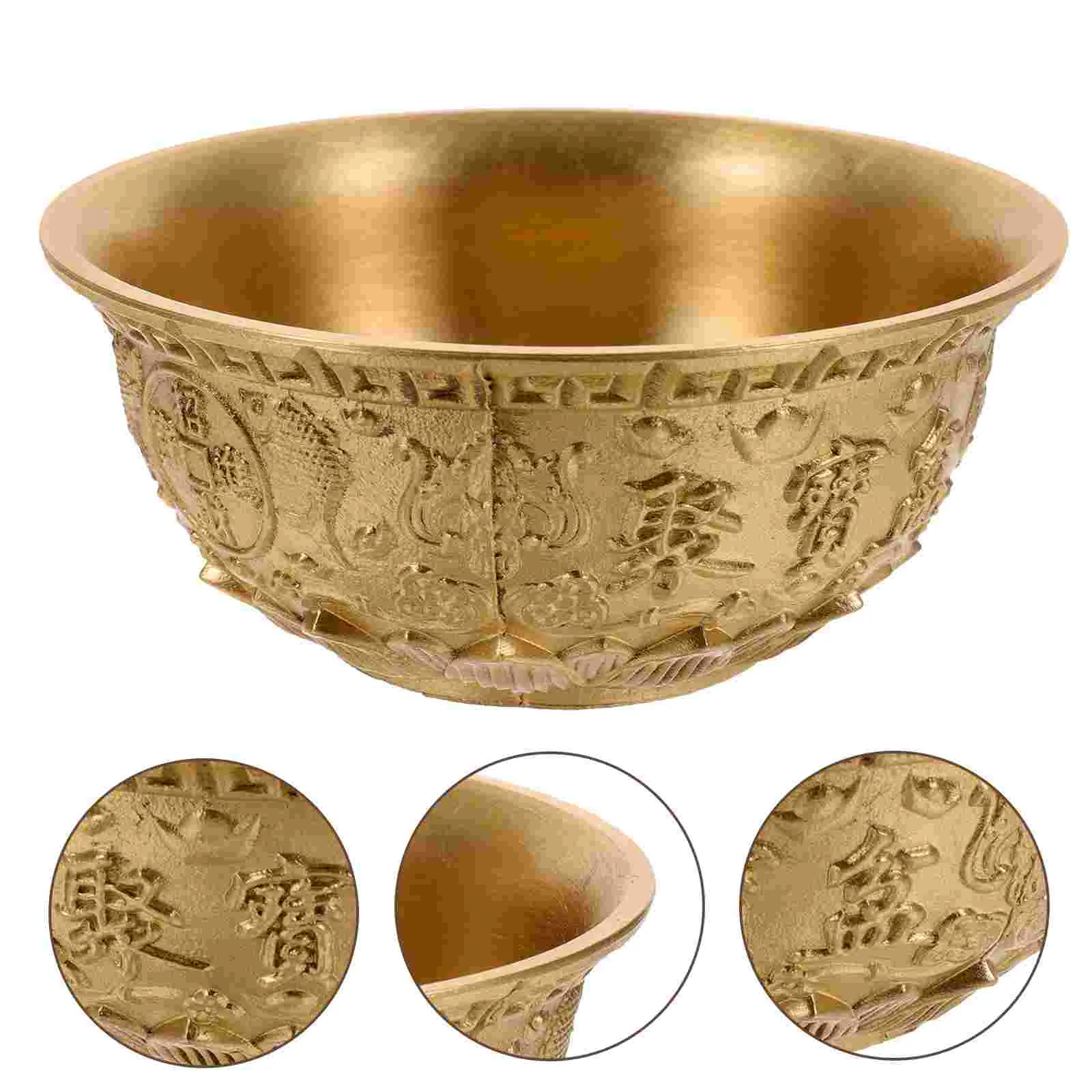 

Gold Table Decor Cornucopia Ornament Brass Treasure Bowl Basin Candy Bowls Decorative