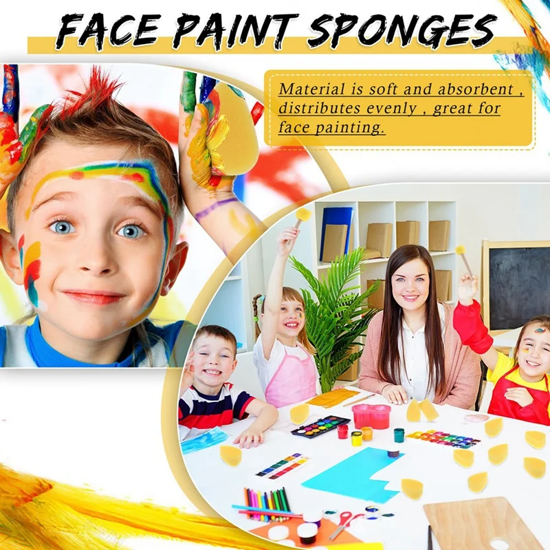 24 Pcs Petal Face Painting Sponges High Density Face Painting Supplies For Kids Adults Art Work