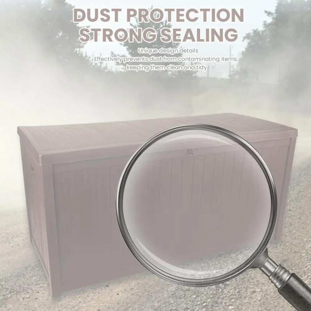 

Outdoor Storage Deck Box, Lockable Patio Furniture Organizer, Waterproof Garden Chest Yard Miscellaneous Storage Box