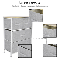 Removable Storage Cabinet 3‑Layer Storage Cabinet with 4 Drawers Removable Storage Tower for Home Living Room Fabric Organizer