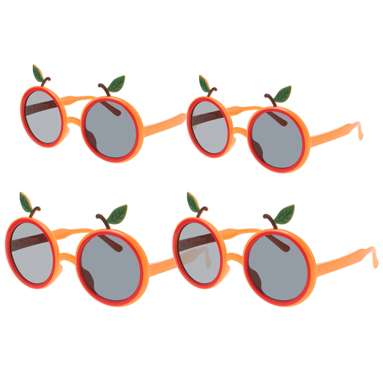 

4 Pcs Orange Shape Glasses Hawaiian Party Photo Frames Adults Children Supplies Beach