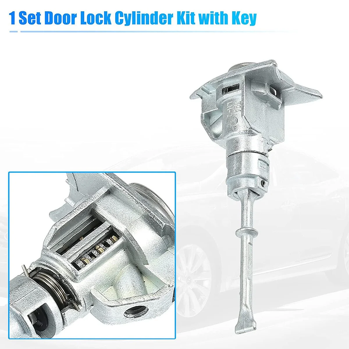 81970-3SA00 Front Door Lock Cylinder W/2 Keys for Hyundai Sonata 2009-2014 Secondary Key Assembly Left Driver