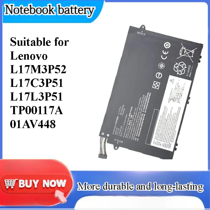 for Lenovo L17M3P52 L17C3P51 L17L3P51 TP00117A 01AV448 Battery Replacement