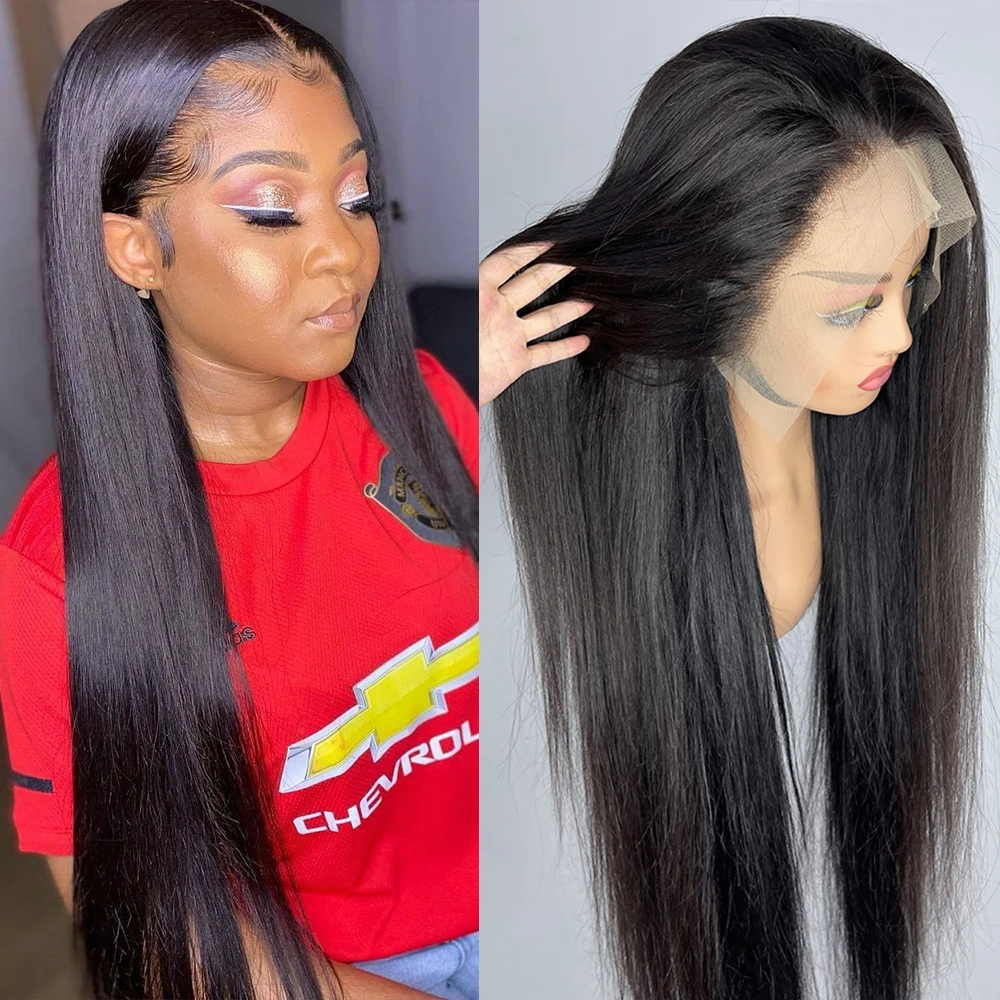 13x4 Bone Straight Lace Front Wig 34 40 Inch Human Hair Wigs For Women Pre Plucked Bob 13x6 Hd Transparent 360 Lace Frontal Wig