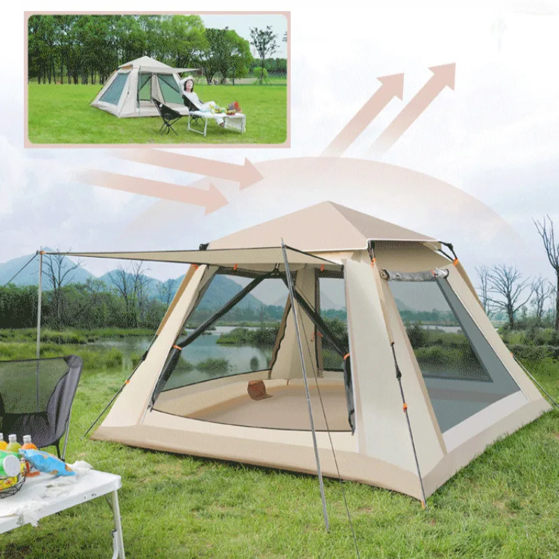 Portable Fully Automatic Quick Opening Tent Outdoor Camping Thickening Foldable Tent Beach Park Folding Oxford Waterproof Tent