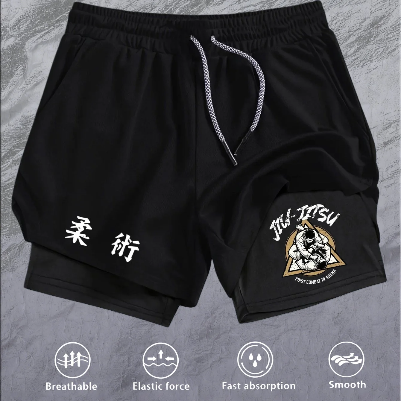 

Мужские спортивные шорты 2-в-1, дышащие, повседневные, быстросохнущие, двухслойные, летние, для бега, спортивная одежда, размеры M-3XL