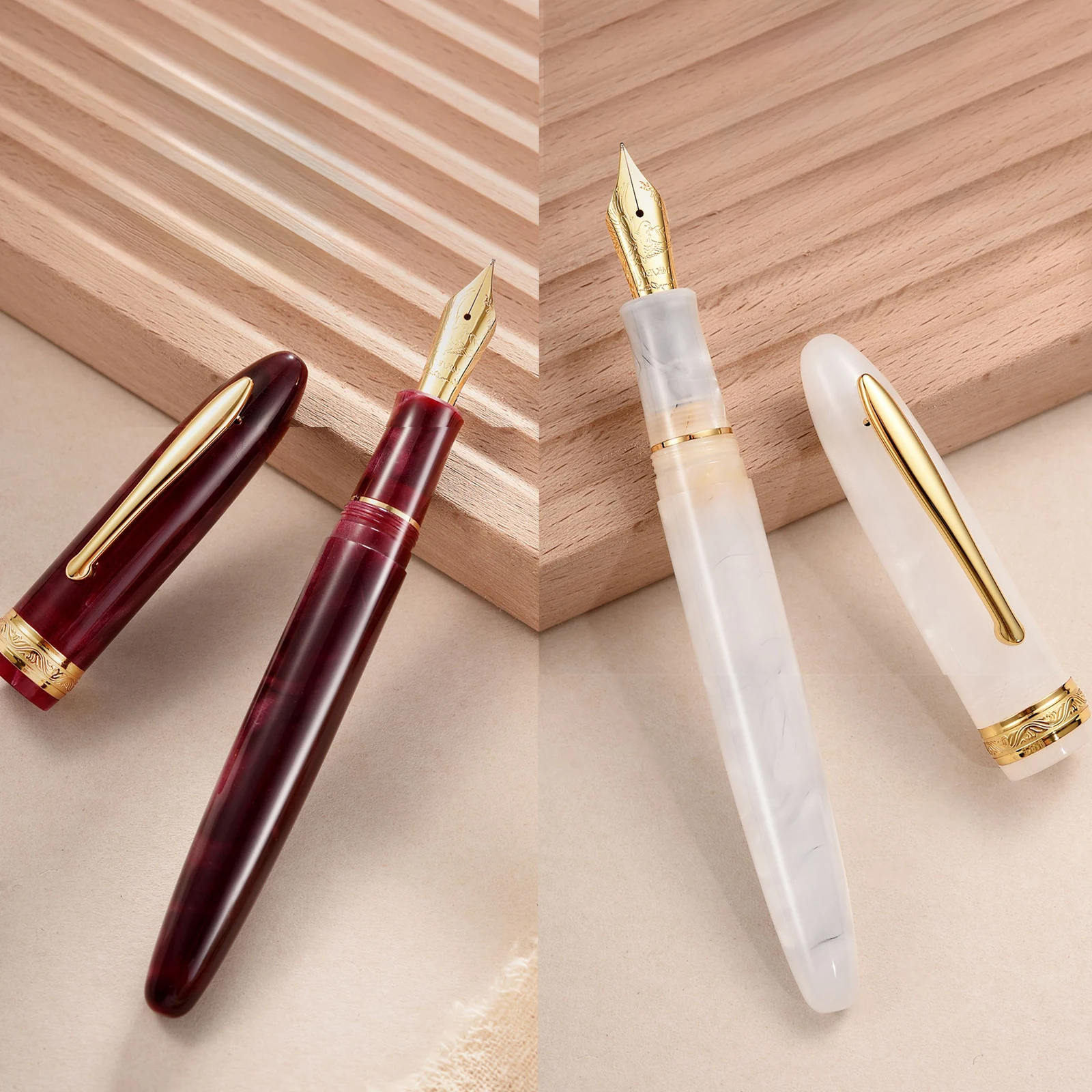 Hongdian N9 Acrylic Fountain pen Yunhai Series 14K gold 0.5mm F Nib Smoth ink pens for Calligraphy Exquisite Business Gift Pens