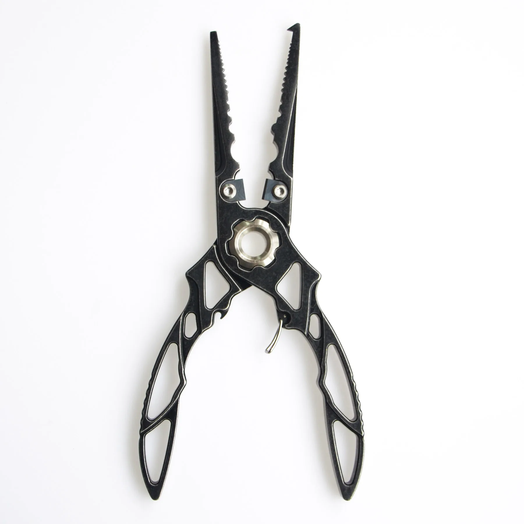 

Can Be Customized Tungsten Steel Handle Fish Line Scissors Split Ring Hook Remover Sheath Lanyard PE96 198g Fishing Pliers