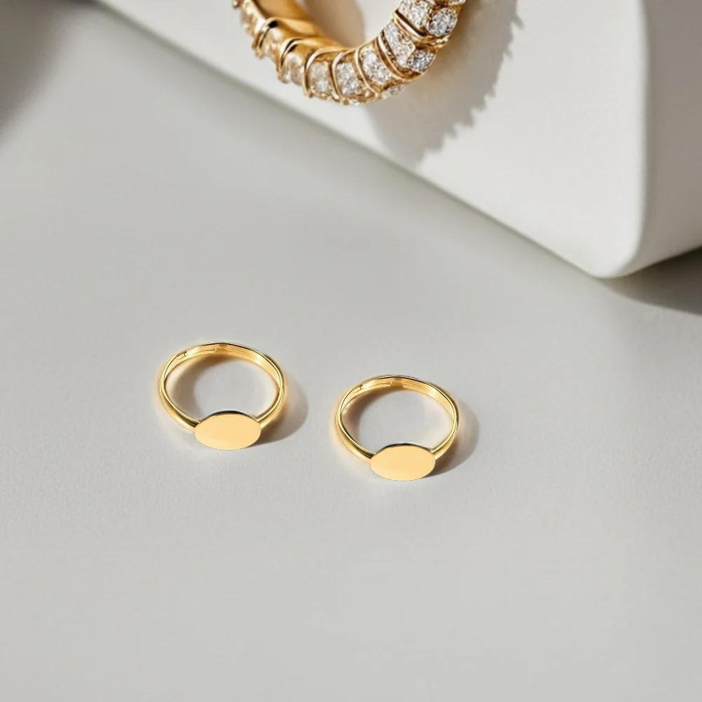 50 قطعة النتائج حلقة قابل للتعديل 10 مللي متر قاعدة مسطحة الفراغات Diy بها بنفسك صنع المجوهرات حجر البطانة الايبوكسي الحرفية خواتم الزفاف شخصية