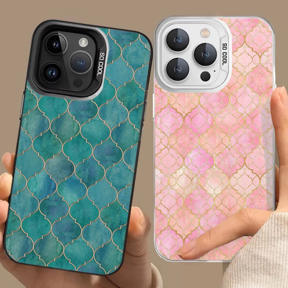 

Rose gold couple design phone case for iPhone 17 16 15 14 13 12 11 Pro/ Max/Plus shock-proof rear cover anti-fingerprint