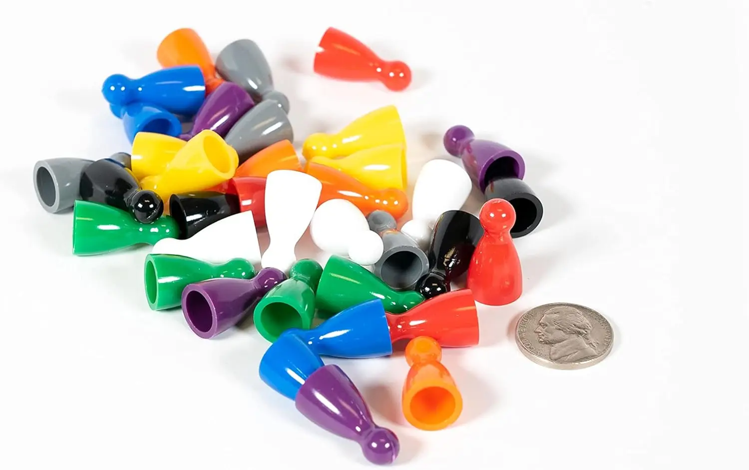 مجموعة من 36 قطعة من البلاستيك الملون للشطرنج، آسف، حلما والحرف اليدوية - أسود، رمادي، أبيض، أحمر، برتقالي، أصفر، أخضر، أزرق، أرجواني