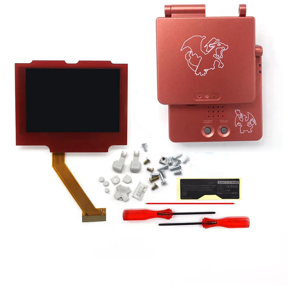 

V5 Drop in Laminated IPS For GBA SP LCD Kits Screen for Gameboy Advance SP Black/Red/White Lens New Case Replace Housing Shell