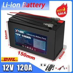 Rechargeable battery for solar energy electric vehicle battery 12V 120Ah 18650 lithium battery pack +12.6v3A charge