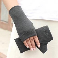 Winter outdoor sports warm half finger gloves for women and men non-slip students cycling cold office bare finger gloves
