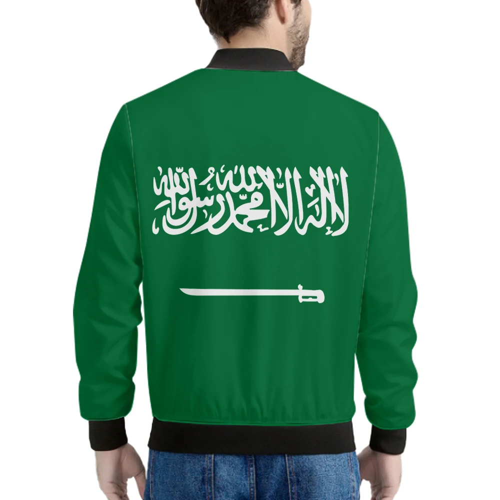 Saudi Arabia Zipper Jacket Custom Name Team Logo Sa Coats Sau Country  Arabic Nation Arab Islam Arabian Flag Print Photo Clothes