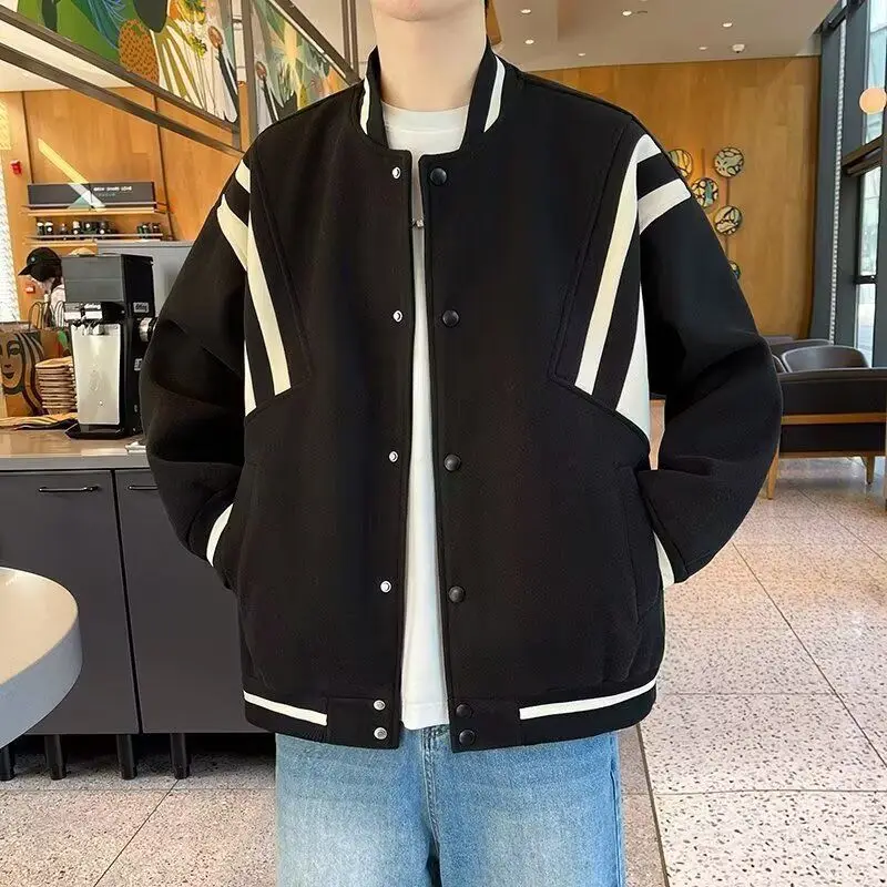 

Американский винтажный лоскутный пилотный джет, мужская верхняя одежда High Street Faion, спортивная бейсбольная свободная повседневная верхняя одежда, подставка