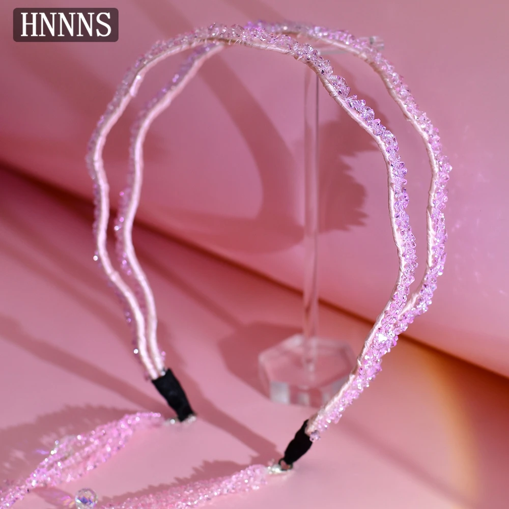 

HNNNS Purple Crystal Wedding Hair Accessories Cute Long Tassel Hair with Princess Women's Hair Band Jewelry Headband Gift A176