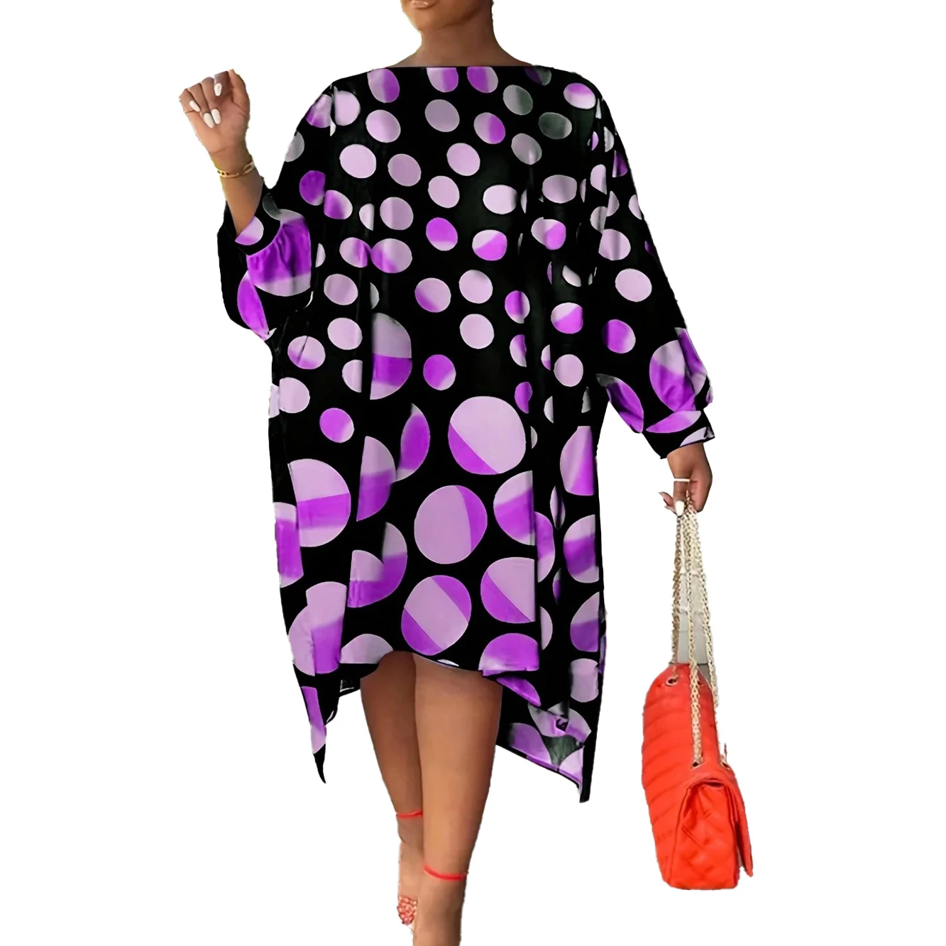 

Модное повседневное платье больших размеров, короткое спереди и длинное сзади, свободный дизайн для всех сезонов.