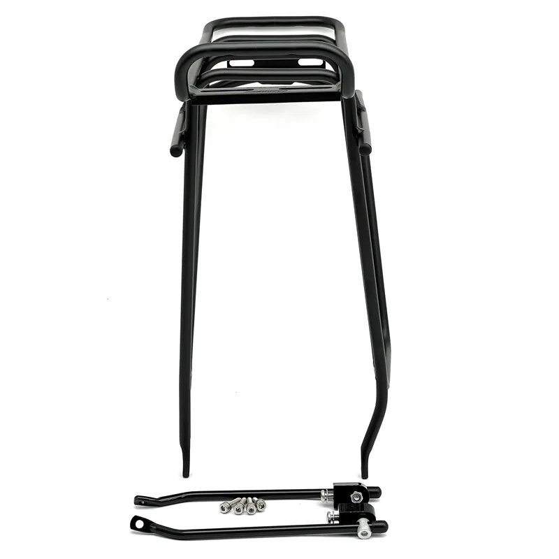 Black Bike Rear Cargo Rack Sturdy Bicycle Luggage Carrier Aluminum Alloy Load Support Rack Mountain Road Bicycle Accessories