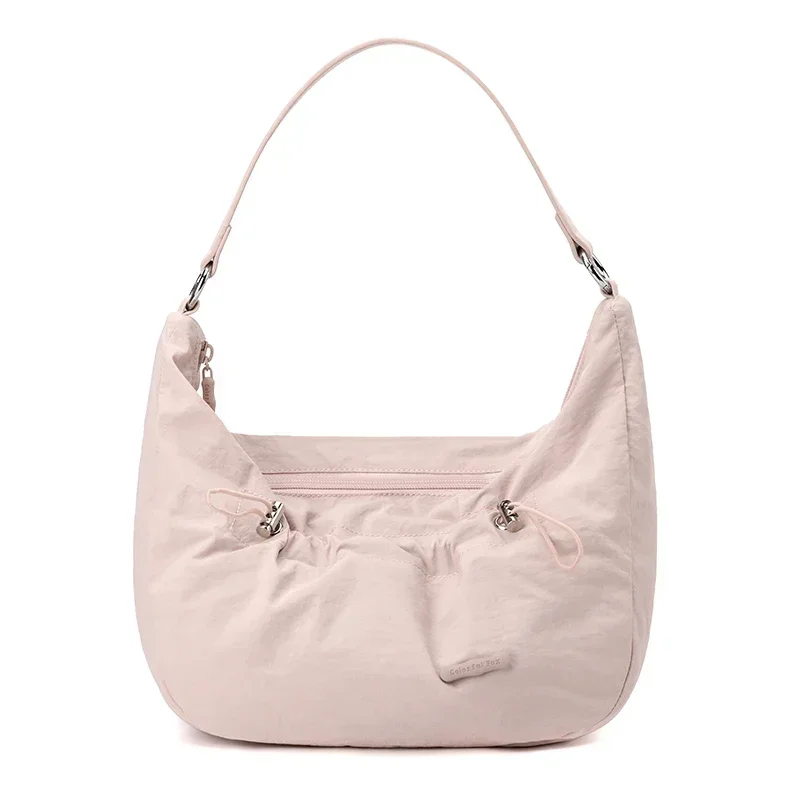 

Сплошной цвет, модная повседневная сумка на молнии, мягкая модная нейлоновая сумка 2024, универсальная высококачественная простая сумка через плечо на молнии