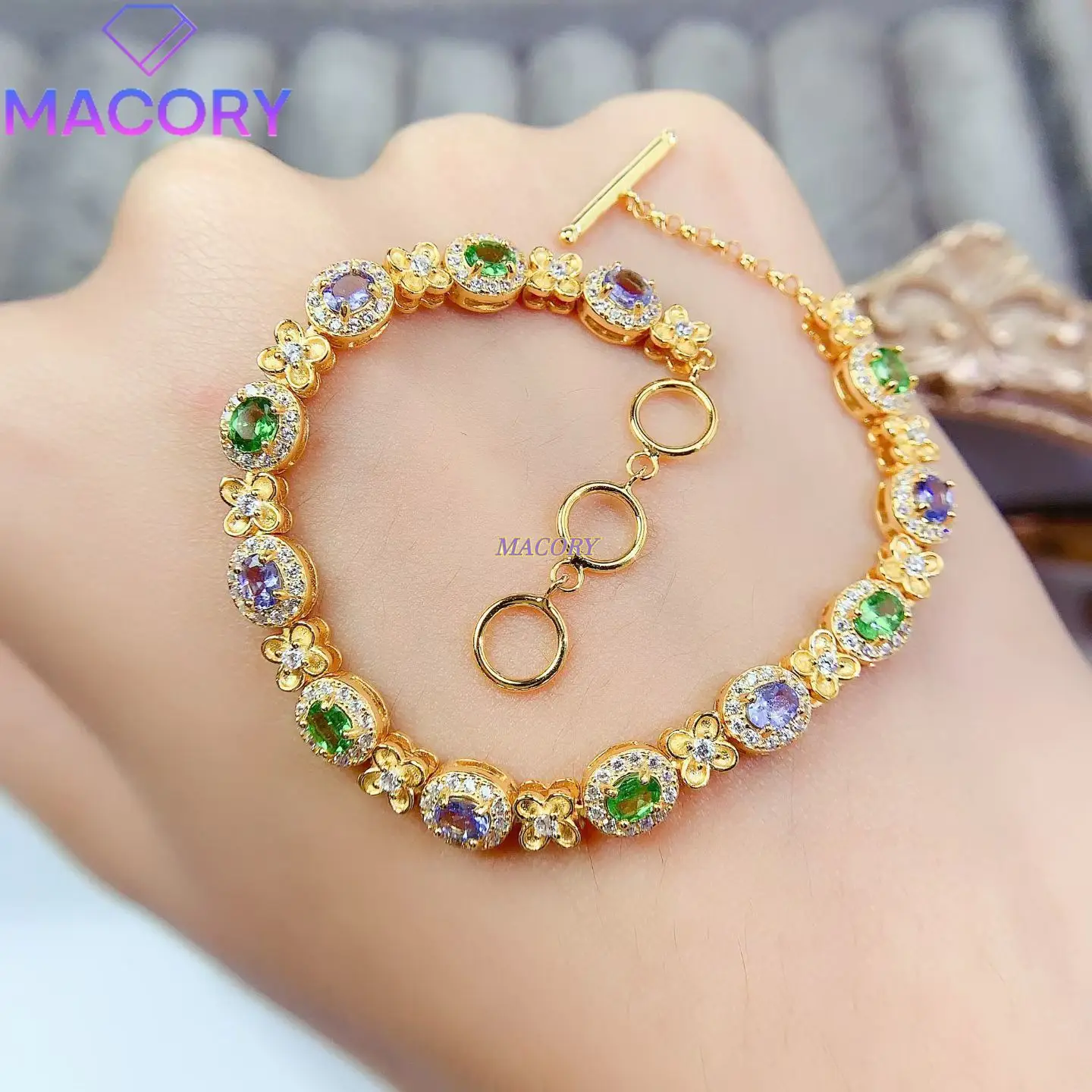 

Новый браслет из натурального танзанита, чистое высококачественное серебро 925 пробы для женщин поставляется с сертификатом подлинности