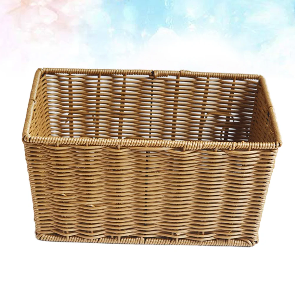 

1Pcs Rattan Storage Basket 30x20x12cm Hollow Design Organize Kitchen Bathroom Snacks Fruits Drinks Rattan Storage Basket