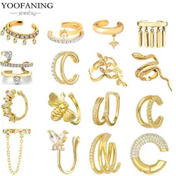 1PC 2025 Fashion Hot Selling Hot Selling Crystal Women's Ear Clip Retro 24k Gold Irregular Earrings Exquisite Jewelry Gift Party