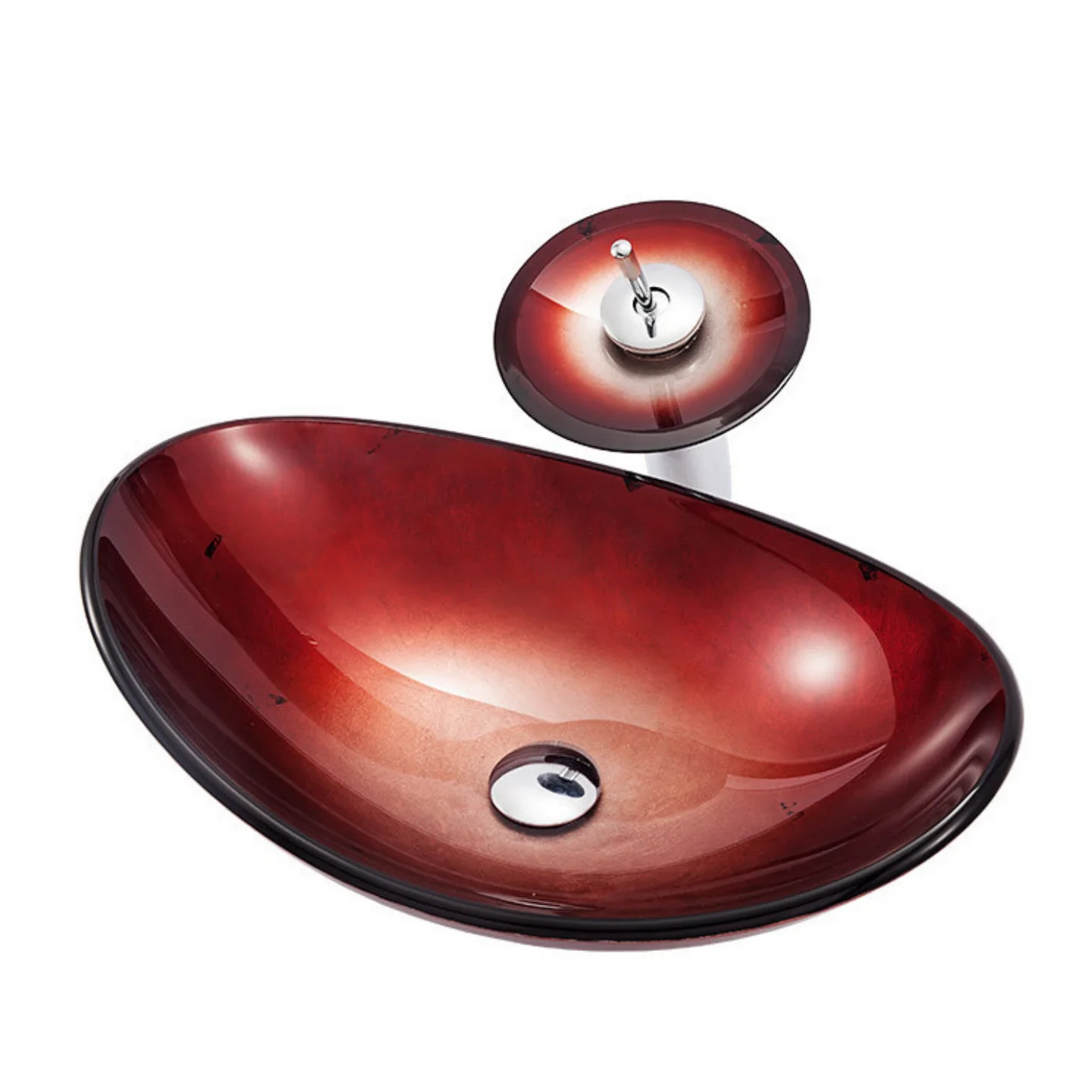 

Tempered glass washbasin, minimalist countertop basin, artistic washbasin