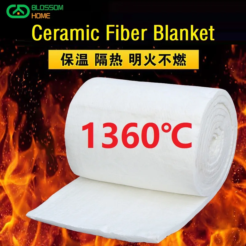 Size 50x200cm High Temperature 1360℃ Boiler Insulation Aluminum Silicate Needle Ceramic Fiber Insulation Cotton Refractory