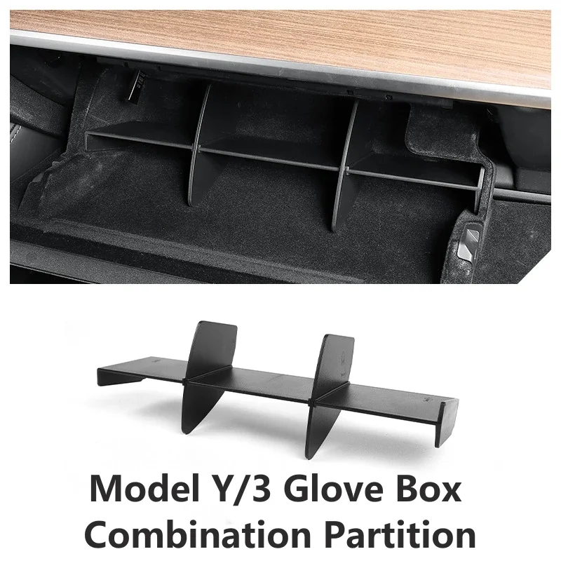 Co-Driver Storage Box Divider Glove Box Compartment Compartment Storage Car Interior Decoration Accessories For Tesla Model 3/Y