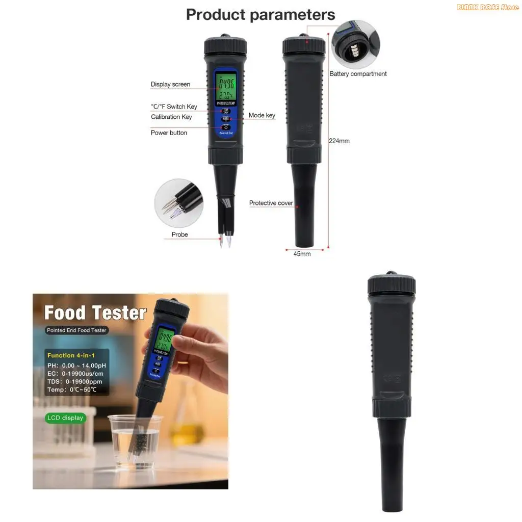 K1AE Convenient Quality Meter Measure Temperature With Adjustable Probes