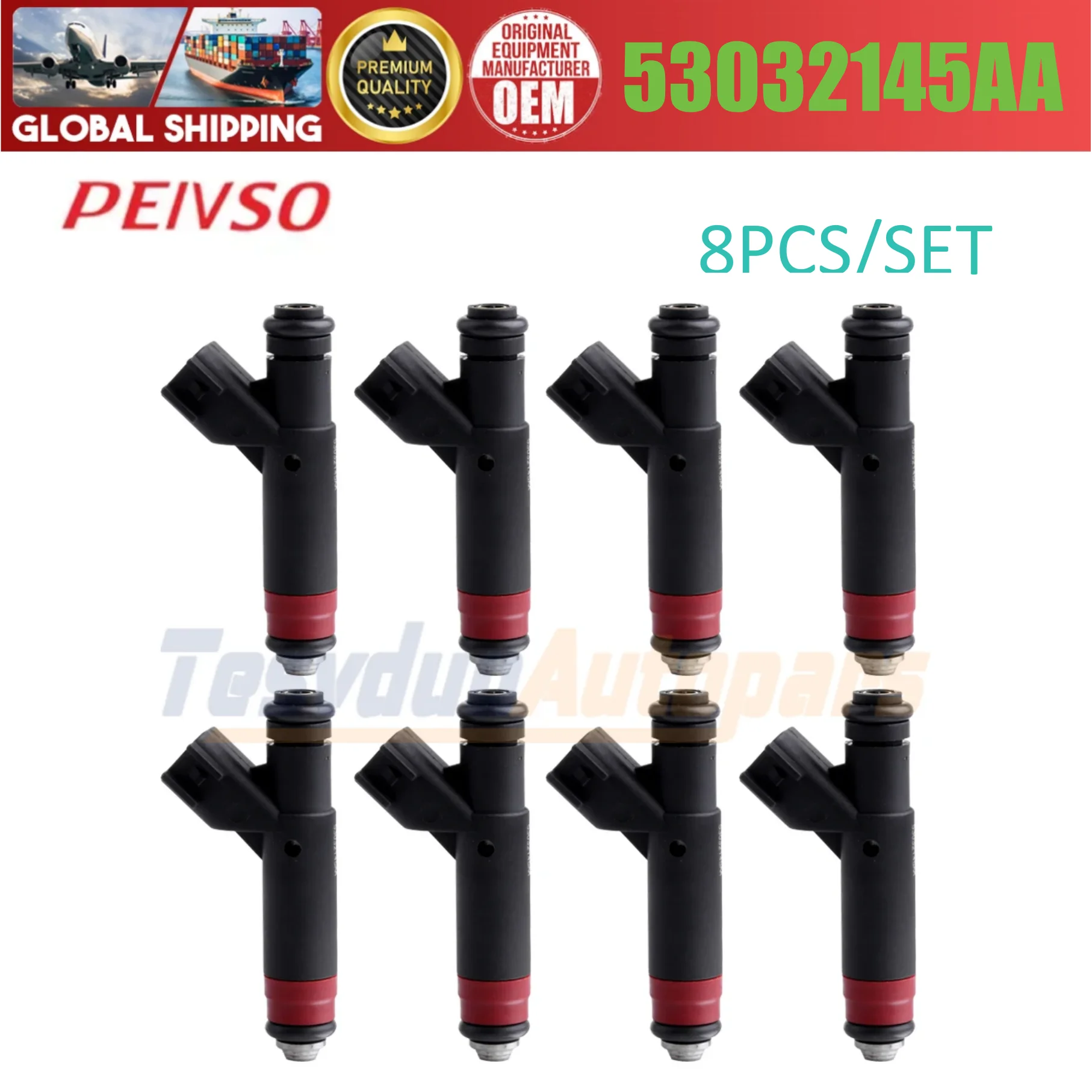 

8Pcs 53032145AA Fuel Injector For chrysler dodge jeep aspen dakota commander 2001-2007 4.7L