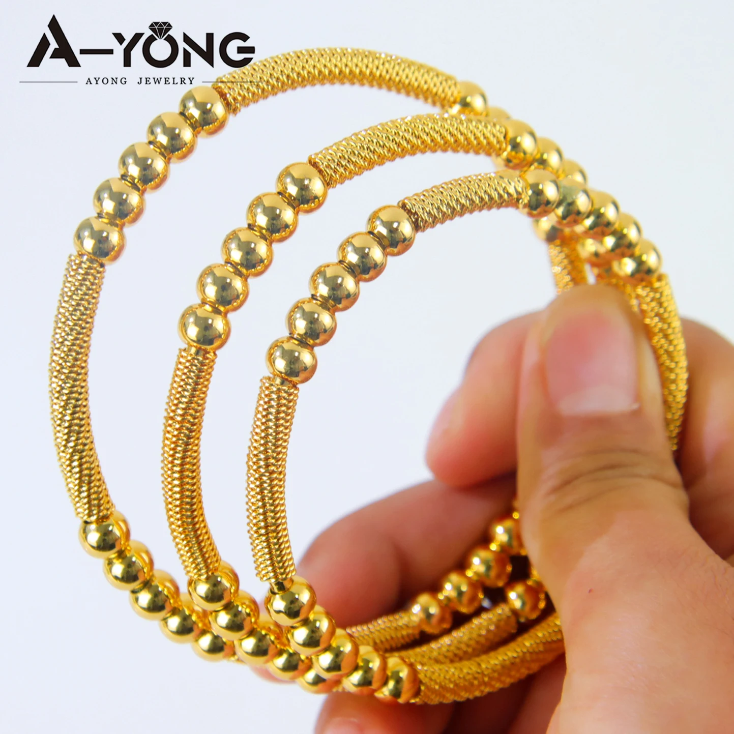 Arabic Bridal Wedding Stackable Bangles 21k Gold Plated Bollywood Fashion Hip Hop Cuff Bracelet Nigeria Islamic Vintage Jewelry