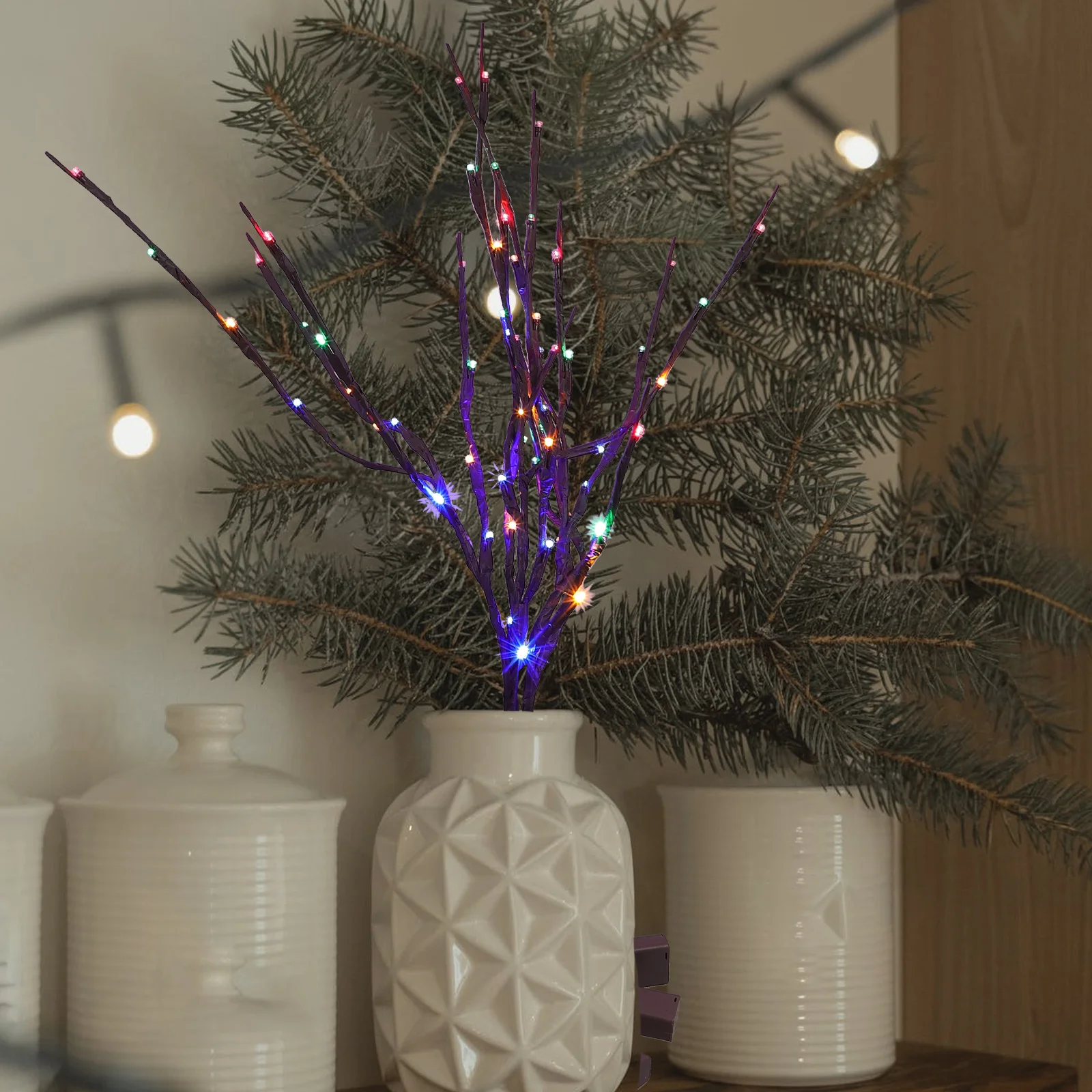 

3Pcs Powered Lighted Branch LED Lamp Bendable Decorative Light for Holiday Party Decoration LED Branches Light