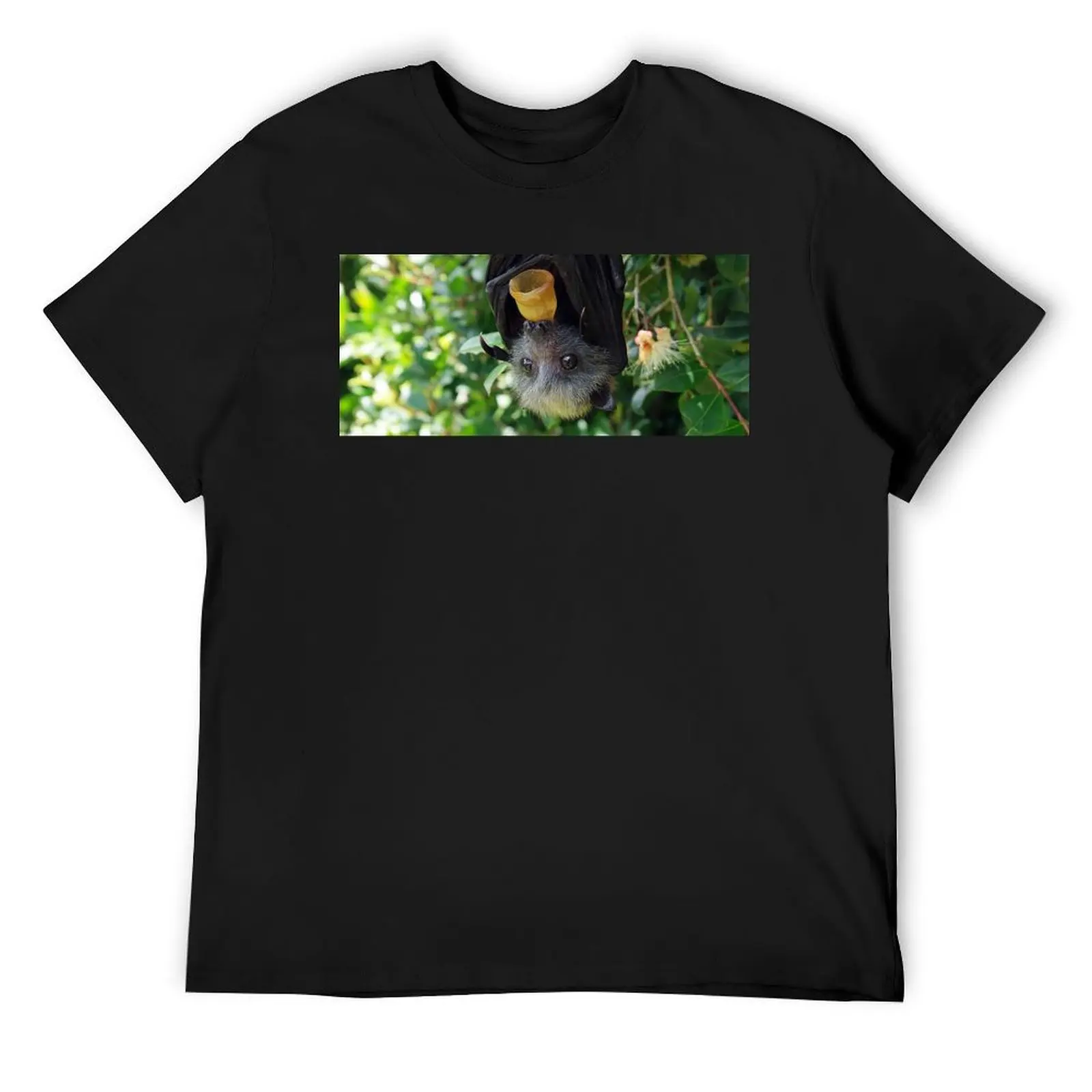 Batzilla - Rescued flying fox bat in tree with pacifier T-Shirt baggy shirts plus sizes sublime shirts men graphic