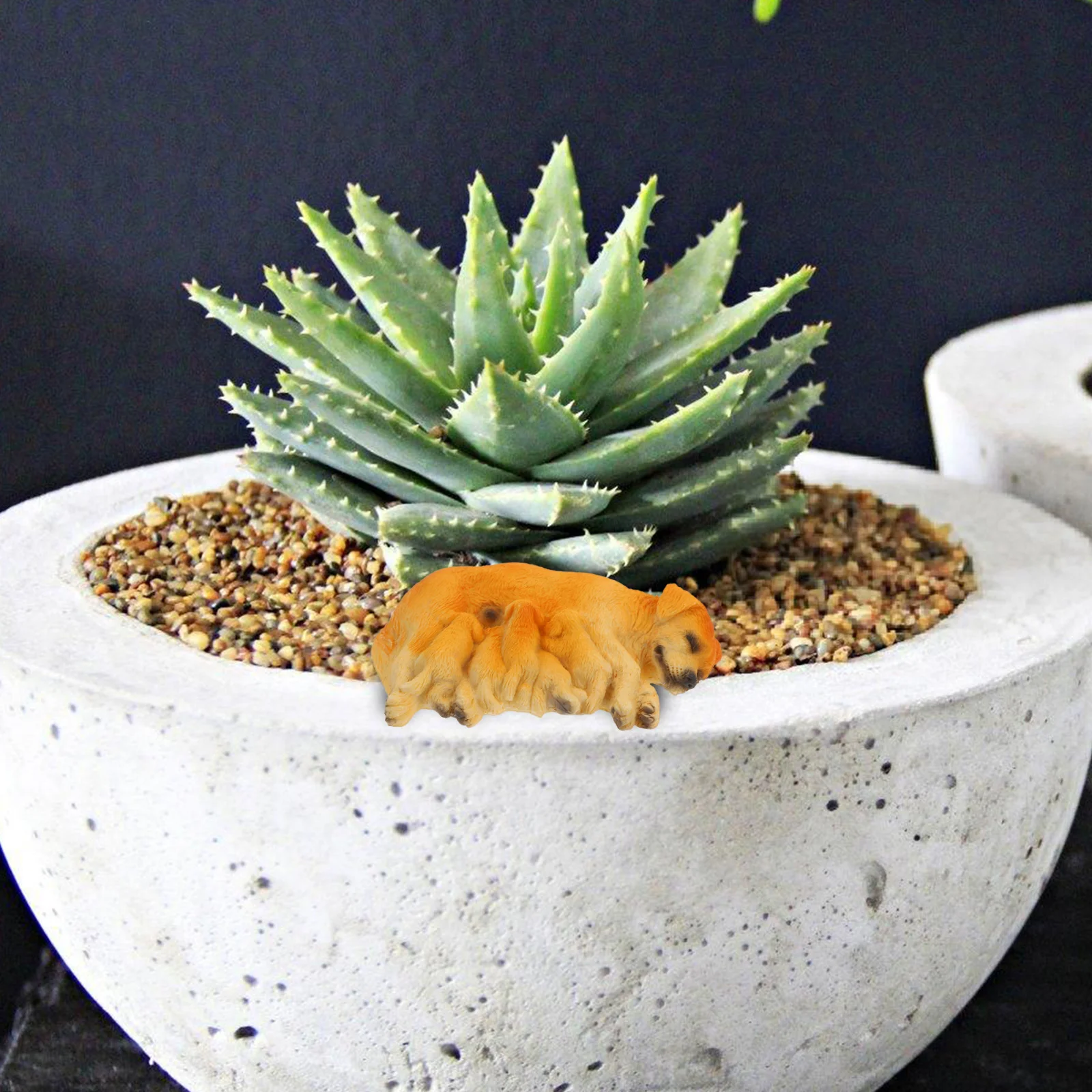 

Miniature Puppy Statue Resin Garden Decoration Mini Dog Figurine Micro L Gardening Accessory