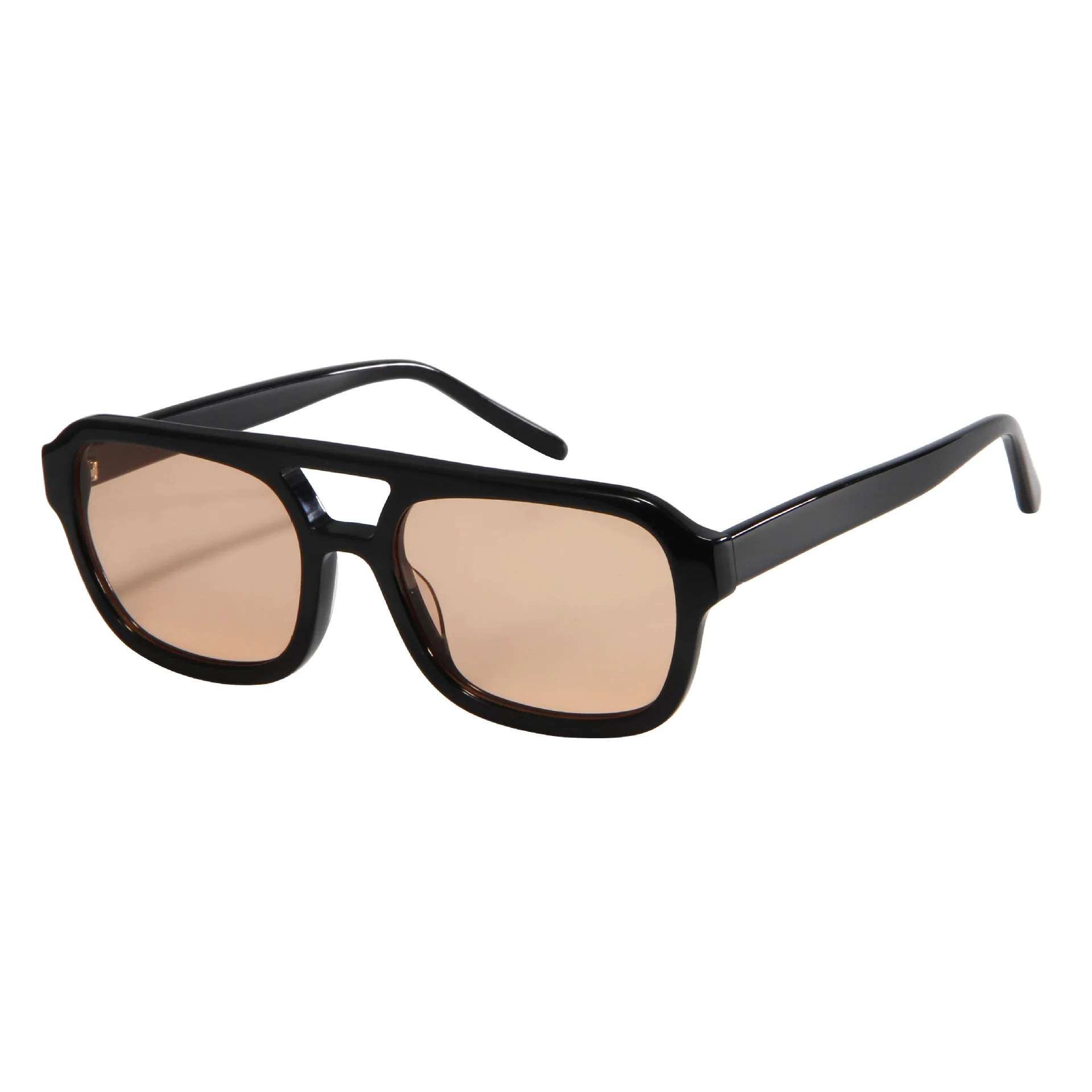 High sense double beam fashion cross-border trend sunglasses men's and women's European and American catwalk models plate