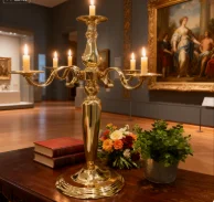 

12pcs)Party Supply Gold Candle Holder Table Centerpieces 5-arms Tall Crystal Wedding Candelabra candle stick candlestick qq301