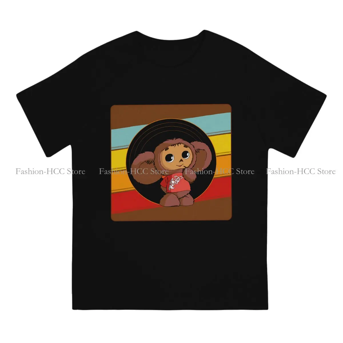 Retro Round Collar TShirt Cheburashka Che Burashka Gena Russian Cartoon Classic T Shirt Man's Tops Individuality