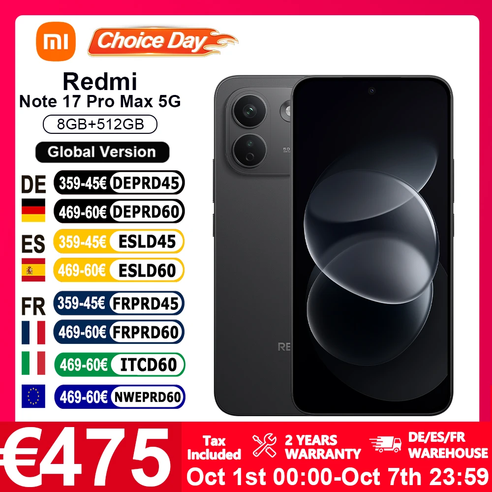 Xiaomi Verde Móvil Redmi Note 17 Pro Max 5G Nfc 6,83" Snapdragon 6 Gen 5 Batería De 9210Mah - 8G Ram 256G Rom Y 8G Ram 512G Rom Versión Es (Cargador No Incluido ) - Imagen 11