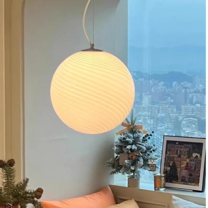 Glass meal chandelier French colorful dopamine lollipop chandelier household eye protection chandelier