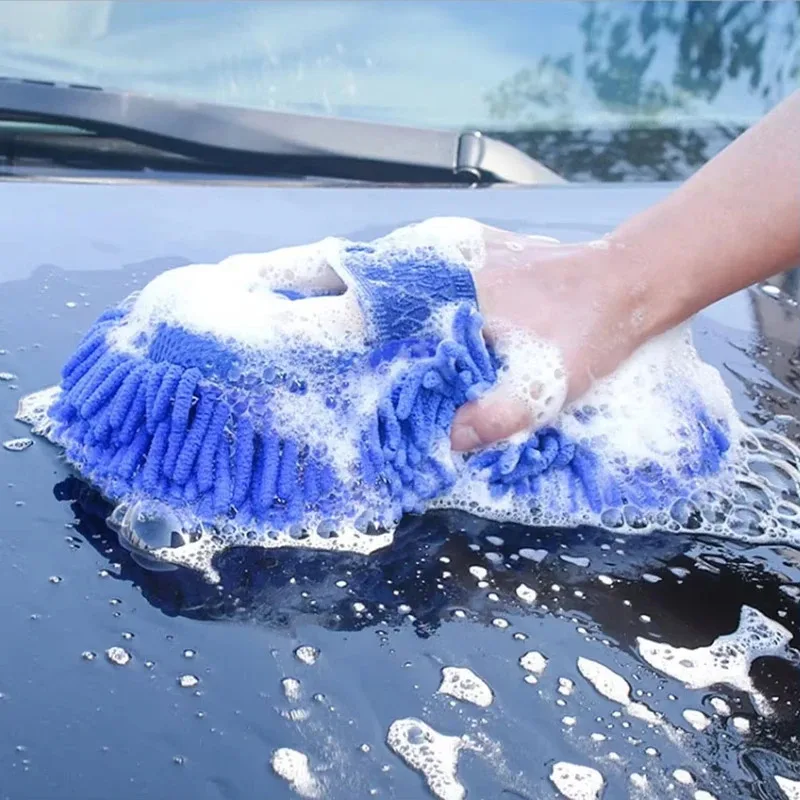 Microfiber car wash sponge, car care detail brush; car wash towel, multi-functional cleaning tool. image 3