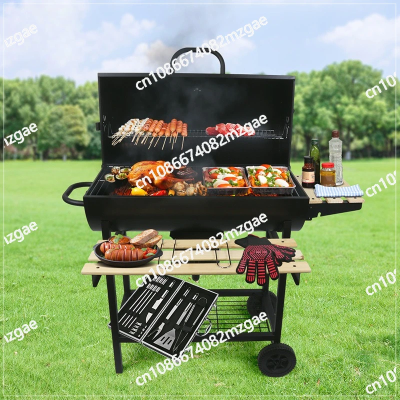 

Commercial Garden Fireplace Barbecue Grill Charcoal Household, Non-Smoking Outdoor Barbecue Picnic Skewers Party Barbecue