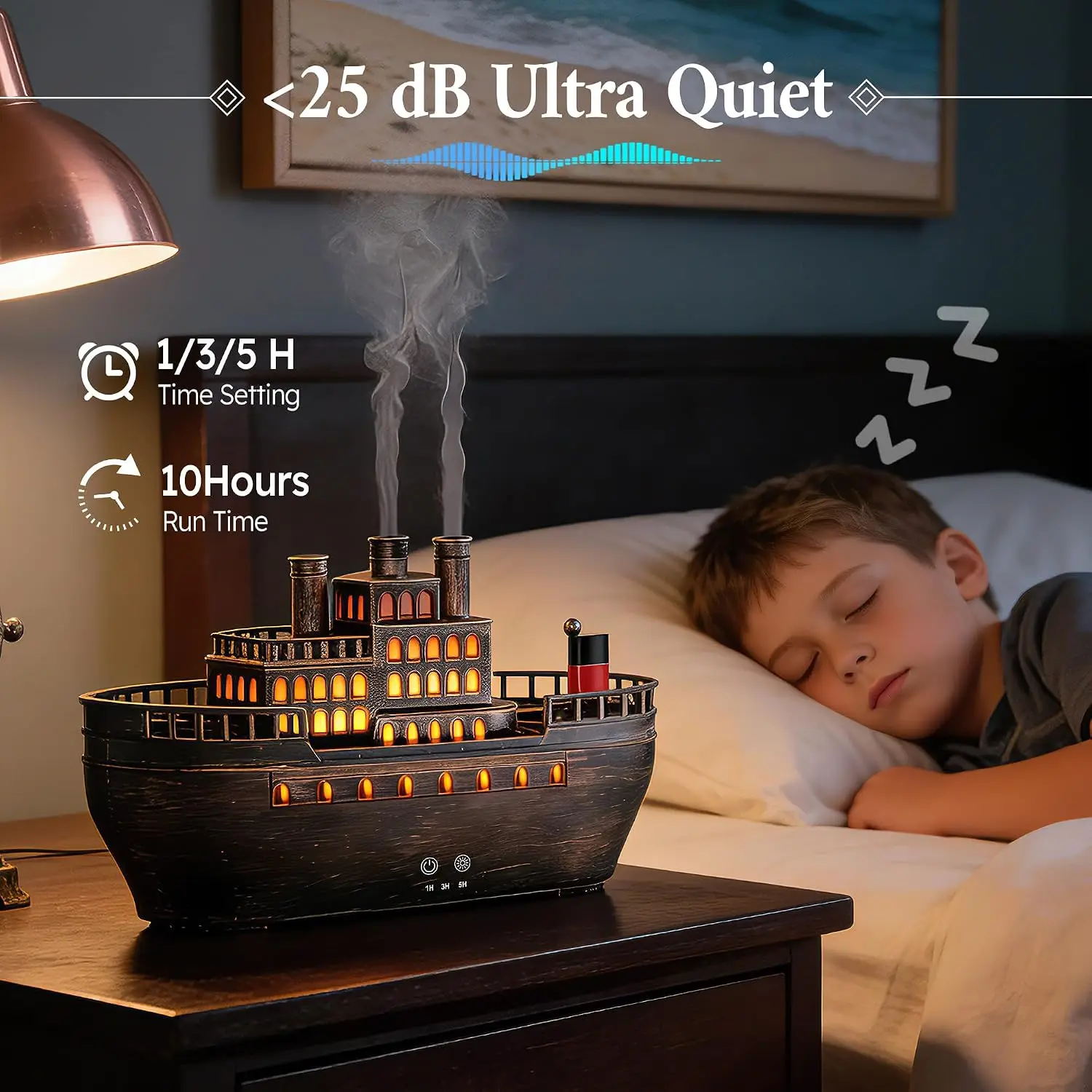 2026 New Upgrade Essential Oil Diffuser 250ml, Ultrasonic Titanic Humidifier With 7 Color LED Lights, Quiet Operation, Auto Shut