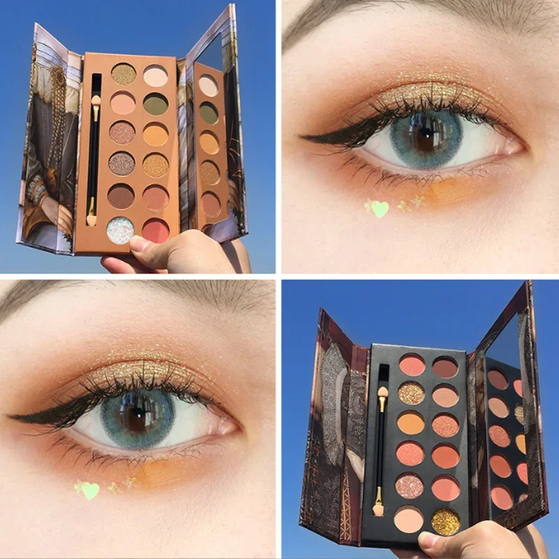 Palette de fards à barrage, 12 couleurs holographiques, brillantes, 256 paillettes, cosmétiques, maquillage