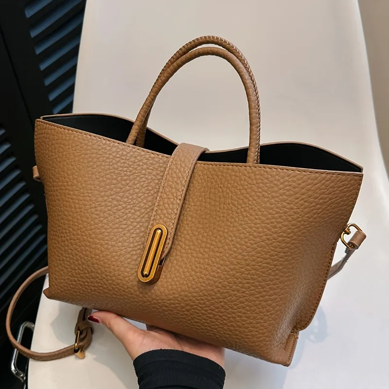 

Vintage Versatile Commuting Tote Bag, Women's Large Capacity Handbag, Korean Style Fashionable and Simple Casual Crossbody Bag