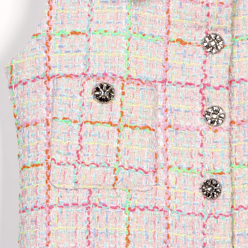 2025 fashionable and elegant lapel light luxury socialite style high-end temperament design sleeveless tweed vest vest