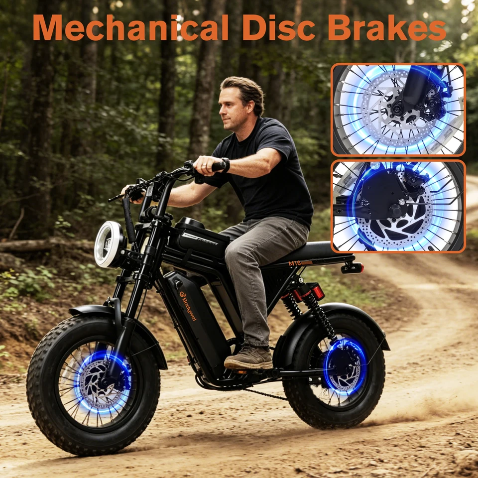 Bodywel M16PRO Off Road E Bike Adult Electric Bicycle 1500w 48V 15.6ah Mountain Electric Bike 16 Inch Fat Tire Outdoor Entertainmen image 6