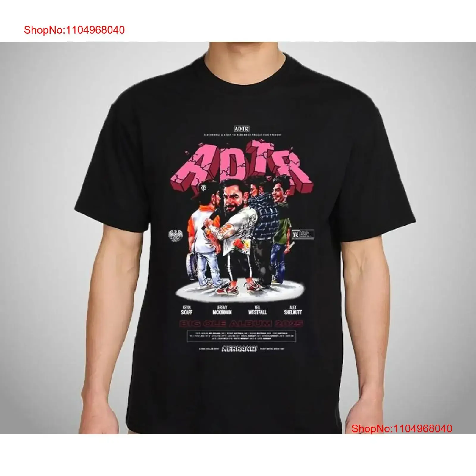 Camiseta conmemorativa del aniversario del lanzamiento del álbum Big Ole Vol 1 de ADTR x Kerrang, de manga larga o corta, estilo vintage, lavada.