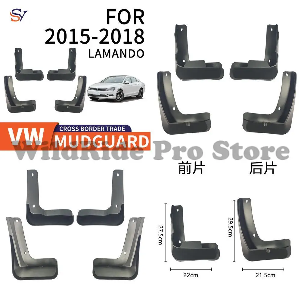 

Front and Rear Mud Flaps for 2015-2018 Volkswagen Lamando PP Plastic Easy Installation Protective Fender Liners